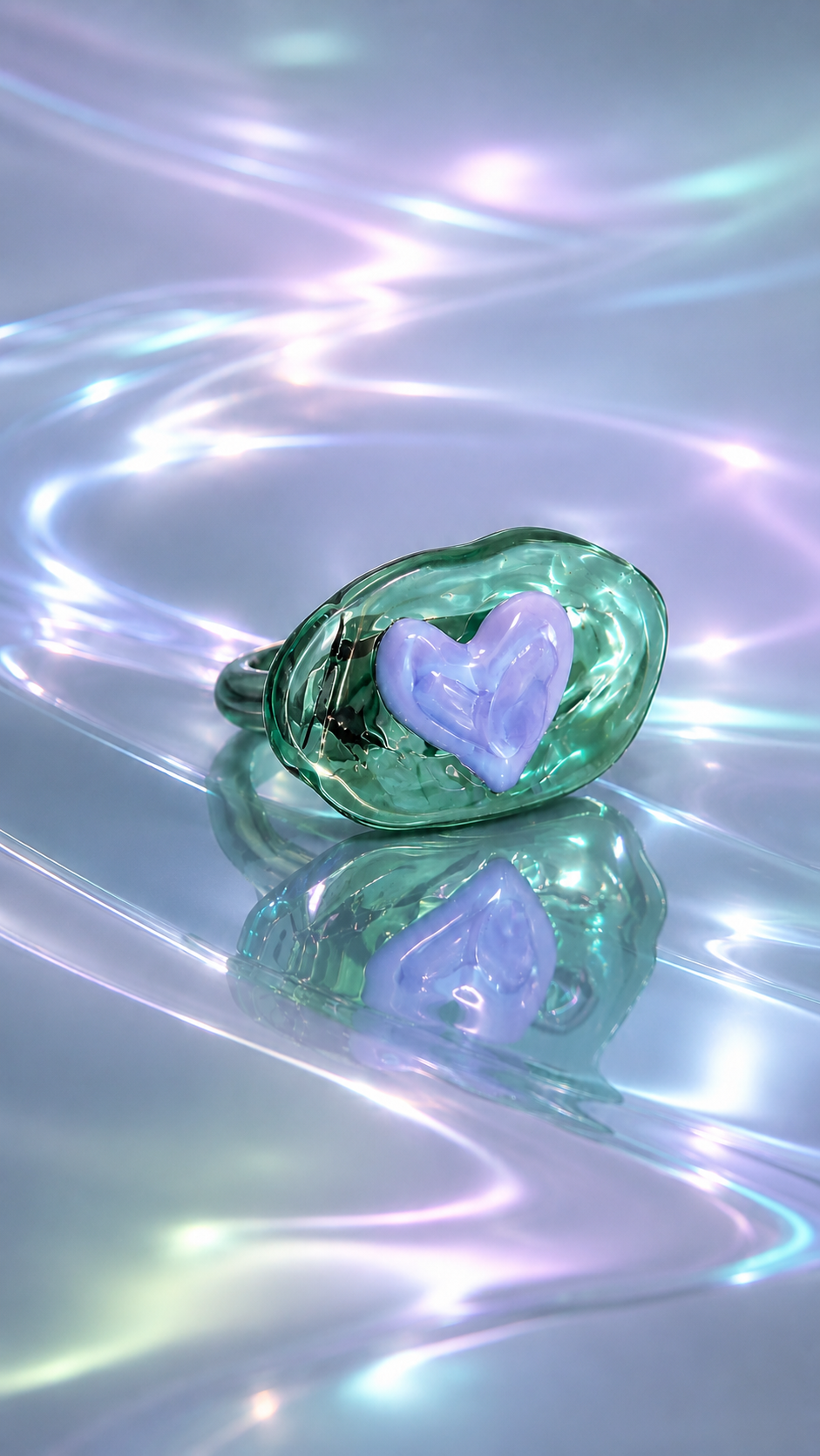 ANILLO HEART GREEN