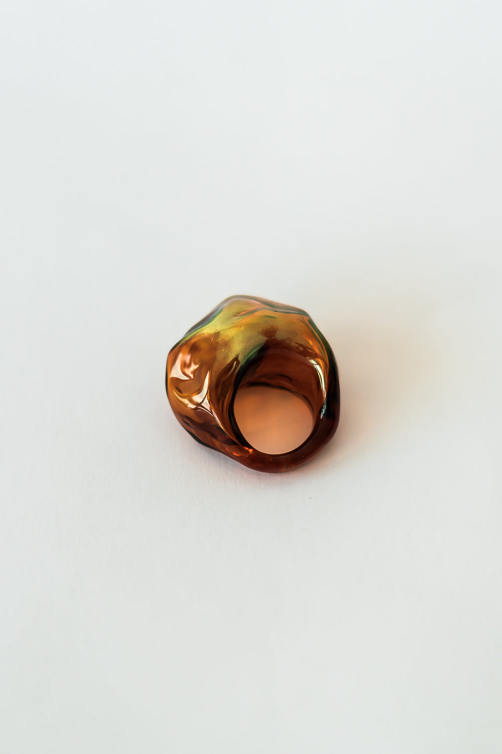 BLOWN RING GOLD AMBER