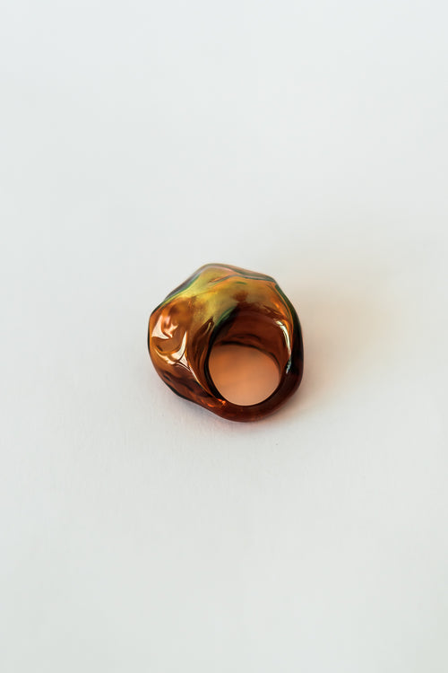 BLOWN RING GOLD AMBER