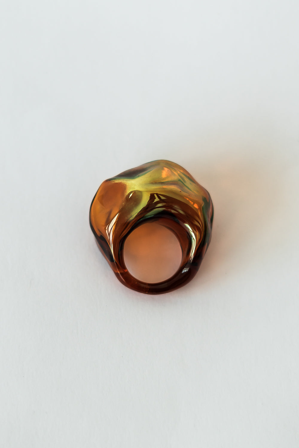 BLOWN RING GOLD AMBER
